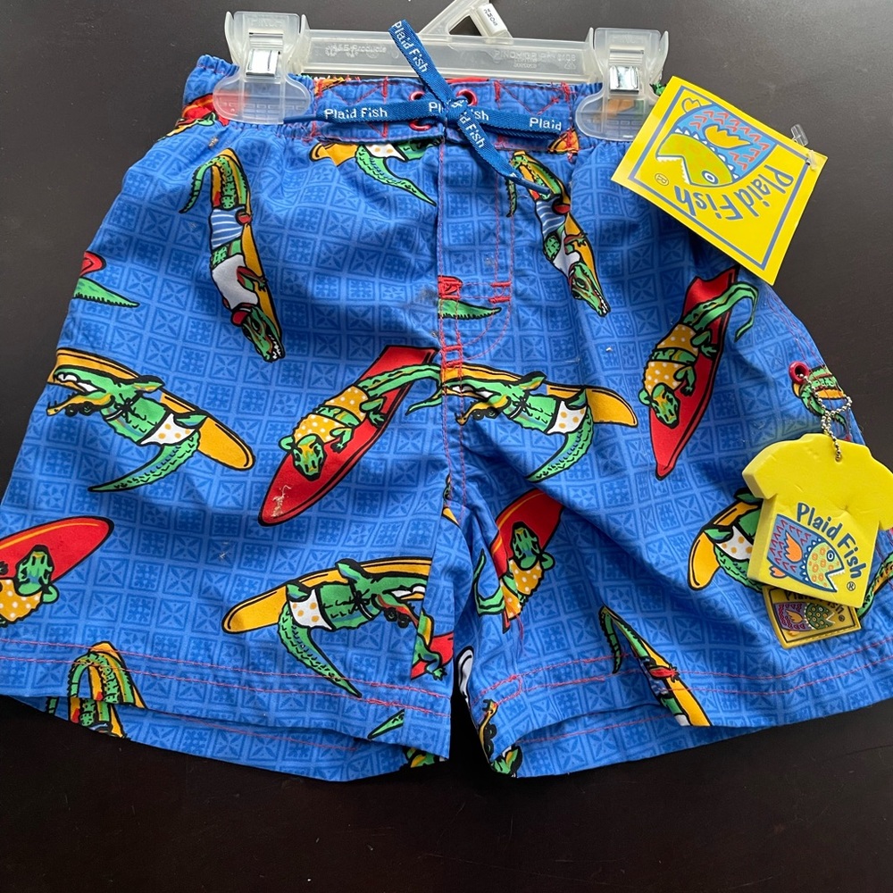 Boys Swim Trunk by Plaid Fish. Size 24 months. New. NWT.
